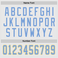 Load image into Gallery viewer, Custom White Light Blue-Gold Hockey Jersey