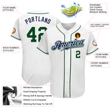 Load image into Gallery viewer, Custom White Green-Navy Authentic Baseball Jersey