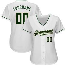 Load image into Gallery viewer, Custom White Green-Cream Authentic Baseball Jersey