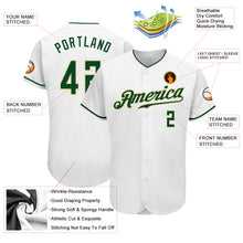 Load image into Gallery viewer, Custom White Green-Cream Authentic Baseball Jersey
