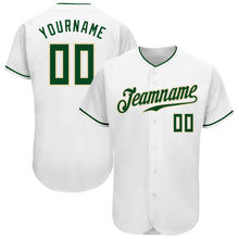 Load image into Gallery viewer, Custom White Green-Cream Authentic Baseball Jersey
