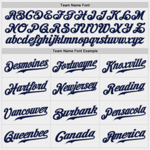 Load image into Gallery viewer, Custom White Blue-Navy Authentic Baseball Jersey