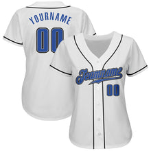 Load image into Gallery viewer, Custom White Blue-Gray Authentic Baseball Jersey