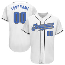 Load image into Gallery viewer, Custom White Blue-Gray Authentic Baseball Jersey
