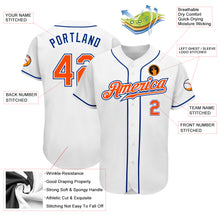 Load image into Gallery viewer, Custom White Orange-Royal Authentic Baseball Jersey