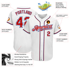 Load image into Gallery viewer, Custom White Red-Royal Authentic Baseball Jersey
