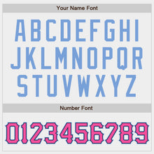 Load image into Gallery viewer, Custom White Pink-Light Blue Authentic Baseball Jersey