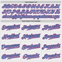 Load image into Gallery viewer, Custom White Pink-Light Blue Authentic Baseball Jersey
