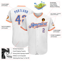 Load image into Gallery viewer, Custom White Blue-Orange Authentic Baseball Jersey