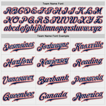 Load image into Gallery viewer, Custom White Navy-Red Authentic Baseball Jersey