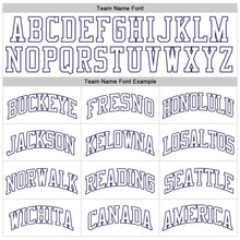 Load image into Gallery viewer, Custom White White-Navy Authentic Throwback Basketball Jersey