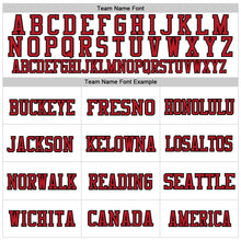 Load image into Gallery viewer, Custom White Red-Black Mesh Authentic Throwback Football Jersey