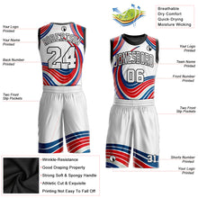 Load image into Gallery viewer, Custom White White-Red Round Neck Sublimation Basketball Suit Jersey