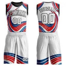 Load image into Gallery viewer, Custom White White-Red Round Neck Sublimation Basketball Suit Jersey
