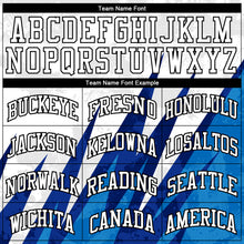 Load image into Gallery viewer, Custom White White-Royal Round Neck Sublimation Basketball Suit Jersey