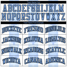 Load image into Gallery viewer, Custom White Light Blue-Black Round Neck Sublimation Basketball Suit Jersey