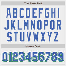 Load image into Gallery viewer, Custom White Blue-Kelly Green Authentic Baseball Jersey