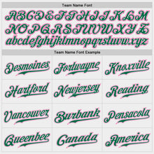 Load image into Gallery viewer, Custom White Pink-Kelly Green Authentic Baseball Jersey