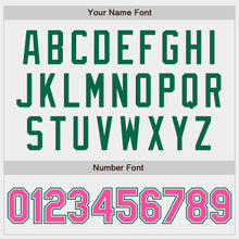 Load image into Gallery viewer, Custom White Pink-Kelly Green Authentic Baseball Jersey