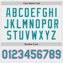 Load image into Gallery viewer, Custom White Teal-Pink Authentic Baseball Jersey