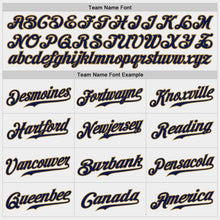 Load image into Gallery viewer, Custom White Navy-Old Gold Authentic Baseball Jersey
