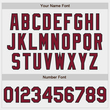 Load image into Gallery viewer, Custom White Crimson-Black Authentic Baseball Jersey