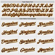 Load image into Gallery viewer, Custom White Brown-Gold Authentic Baseball Jersey