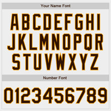 Load image into Gallery viewer, Custom White Brown-Gold Authentic Baseball Jersey