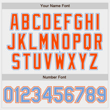 Load image into Gallery viewer, Custom White Powder Blue-Orange Authentic Baseball Jersey
