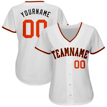 Load image into Gallery viewer, Custom White Orange-Black Authentic Baseball Jersey