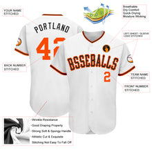 Load image into Gallery viewer, Custom White Orange-Black Authentic Baseball Jersey