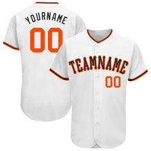 Load image into Gallery viewer, Custom White Orange-Black Authentic Baseball Jersey