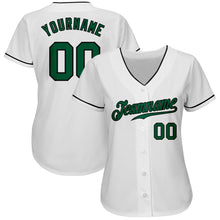 Load image into Gallery viewer, Custom White Kelly Green-Black Authentic Baseball Jersey