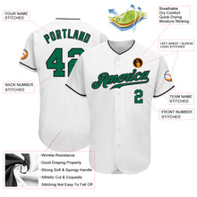 Load image into Gallery viewer, Custom White Kelly Green-Black Authentic Baseball Jersey