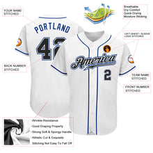 Load image into Gallery viewer, Custom White Black-Royal Authentic Baseball Jersey