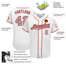 Load image into Gallery viewer, Custom White Gray-Red Authentic Baseball Jersey