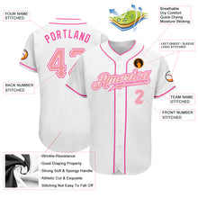 Load image into Gallery viewer, Custom White Medium Pink-Pink Authentic Baseball Jersey