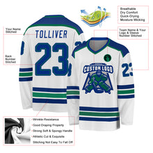 Load image into Gallery viewer, Custom White Royal-Kelly Green Hockey Jersey