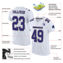 Load image into Gallery viewer, Custom White Purple Gray-Black Mesh Authentic Football Jersey