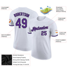 Load image into Gallery viewer, Custom White Purple-Black Performance T-Shirt
