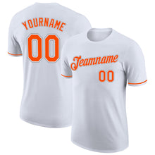 Load image into Gallery viewer, Custom White Orange-Gray Performance T-Shirt
