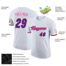Load image into Gallery viewer, Custom White Purple Black-Pink Performance T-Shirt