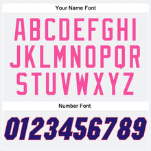 Load image into Gallery viewer, Custom White Dark Purple Black-Pink Authentic Baseball Jersey