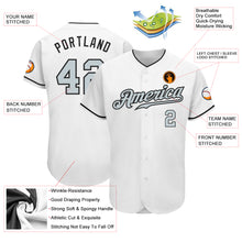 Load image into Gallery viewer, Custom White Silver-Black Authentic Baseball Jersey
