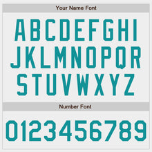 Load image into Gallery viewer, Custom White Teal Authentic Baseball Jersey