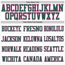 Load image into Gallery viewer, Custom White Kelly Green-Hot Pink Mesh Authentic Football Jersey