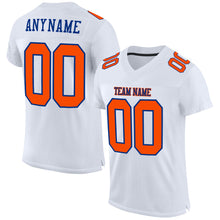 Load image into Gallery viewer, Custom White Orange-Royal Mesh Authentic Football Jersey