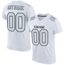 Load image into Gallery viewer, Custom White Silver-Black Mesh Authentic Football Jersey