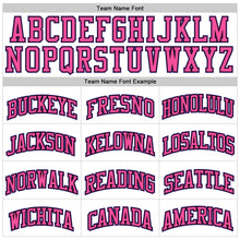 Load image into Gallery viewer, Custom White Purple Black-Pink Authentic Throwback Basketball Jersey