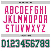 Load image into Gallery viewer, Custom White Kelly Green-Hot Pink Authentic Throwback Basketball Jersey